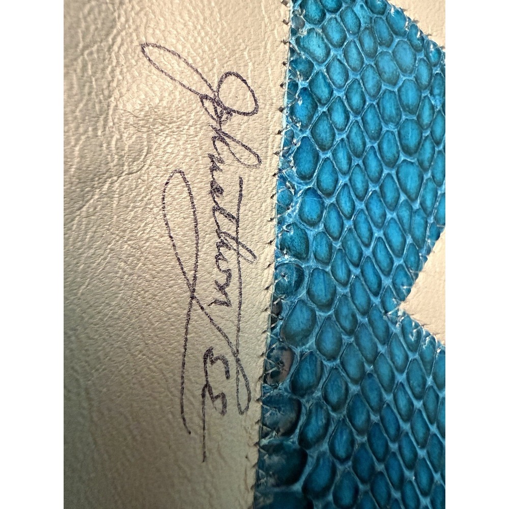 80s Johnathan Lee Signed Leather Shoulder Bag Giraffe Applique Inlay Art Purse - Picture 13 of 16